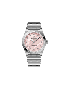Breitling's Chronomat 28 with Pink Mother-of-Pearl Dial & Diamonds