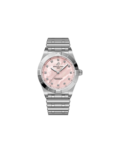 Breitling's Chronomat 28 with Pink Mother-of-Pearl Dial & Diamonds