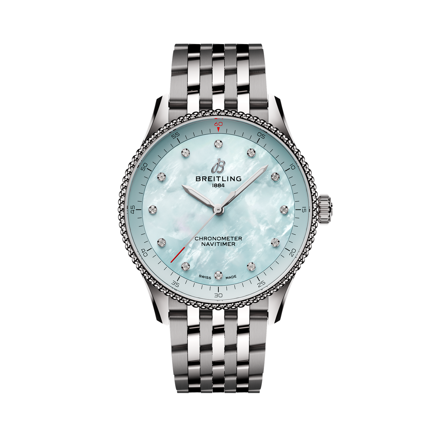 Breitling's Navitimer 32 with Blue Mother-of-Pearl Dial
