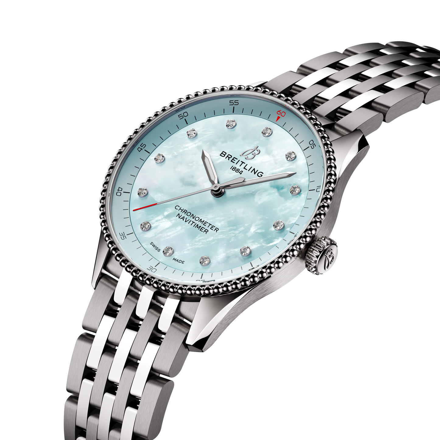 Breitling's Navitimer 32 with Blue Mother-of-Pearl Dial