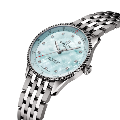 Breitling's Navitimer 32 with Blue Mother-of-Pearl Dial