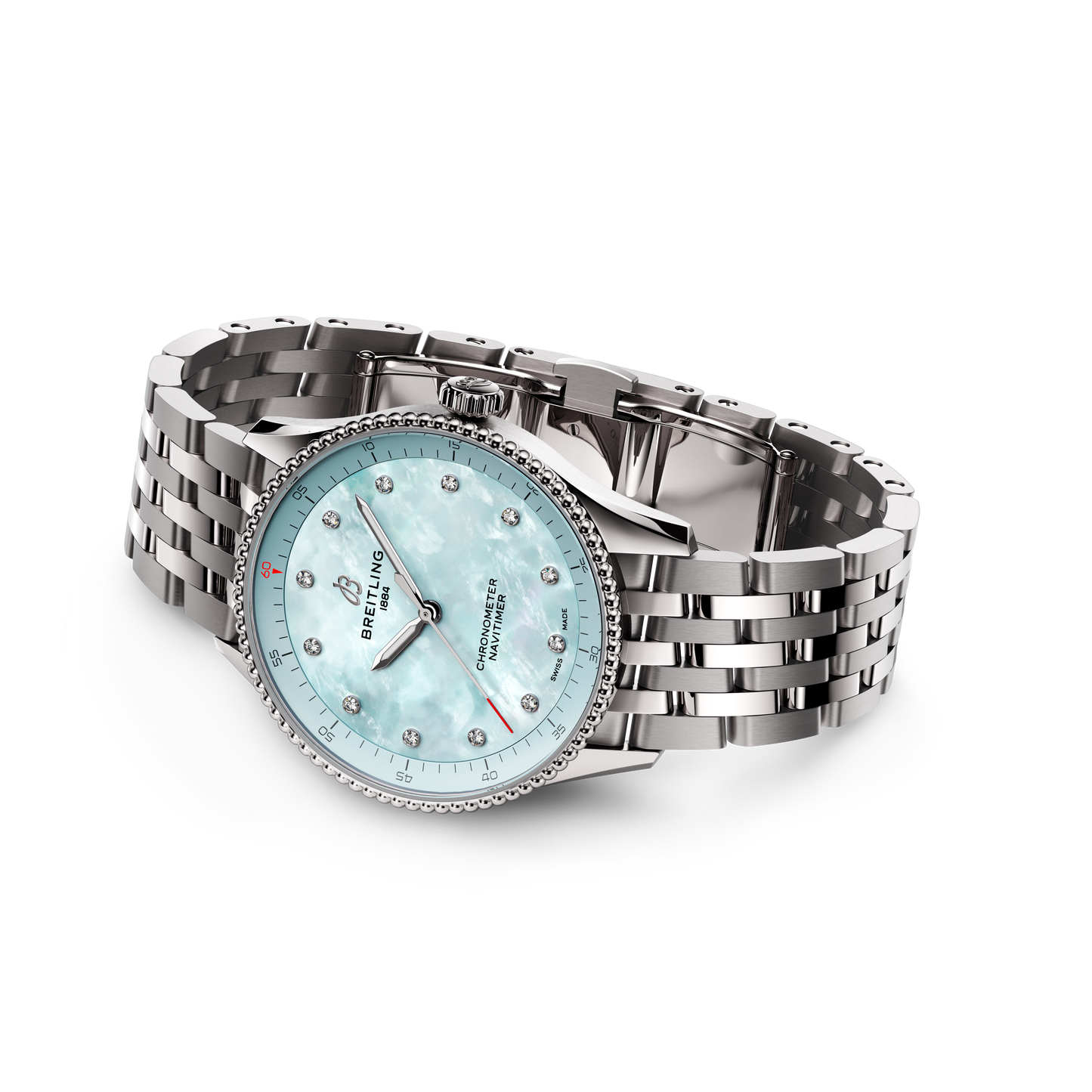 Breitling's Navitimer 32 with Blue Mother-of-Pearl Dial