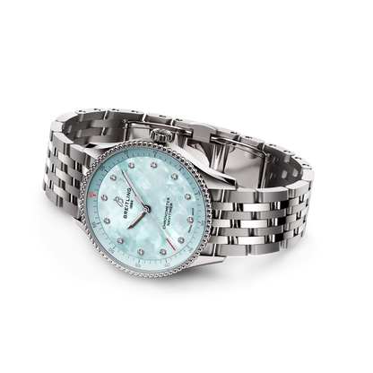Breitling's Navitimer 32 with Blue Mother-of-Pearl Dial
