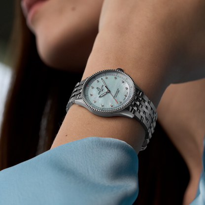 Breitling's Navitimer 32 with Blue Mother-of-Pearl Dial