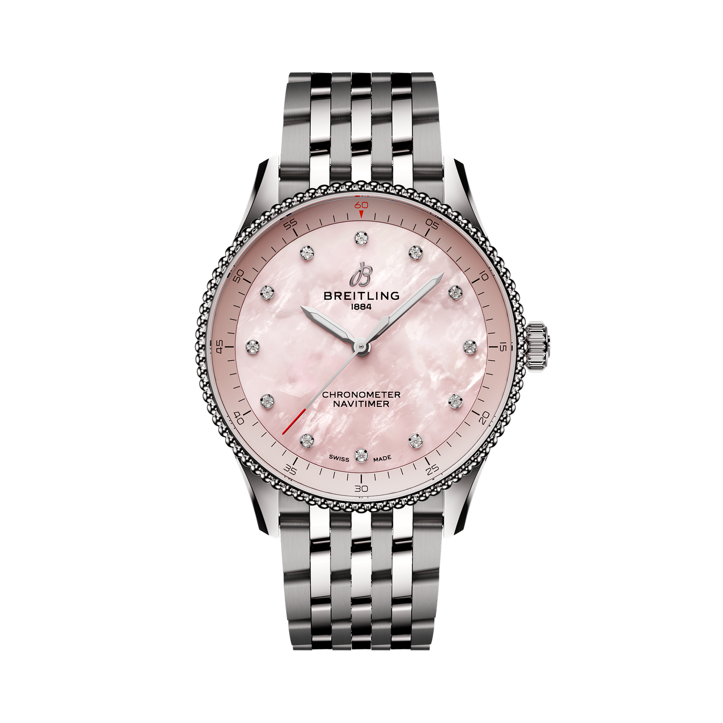 Breitling's Navitimer 32 with Pink Mother-of-Pearl Dial
