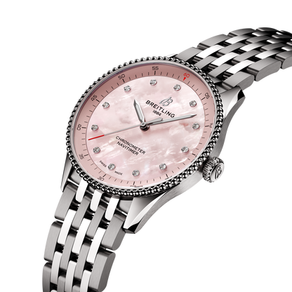 Breitling's Navitimer 32 with Pink Mother-of-Pearl Dial