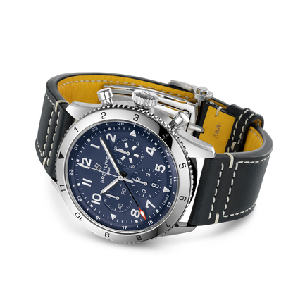Breitling's Classic AVI Super AVI B04 Chronograph GMT 46 Tribute to Vought F4U Corsair with Blue Dial