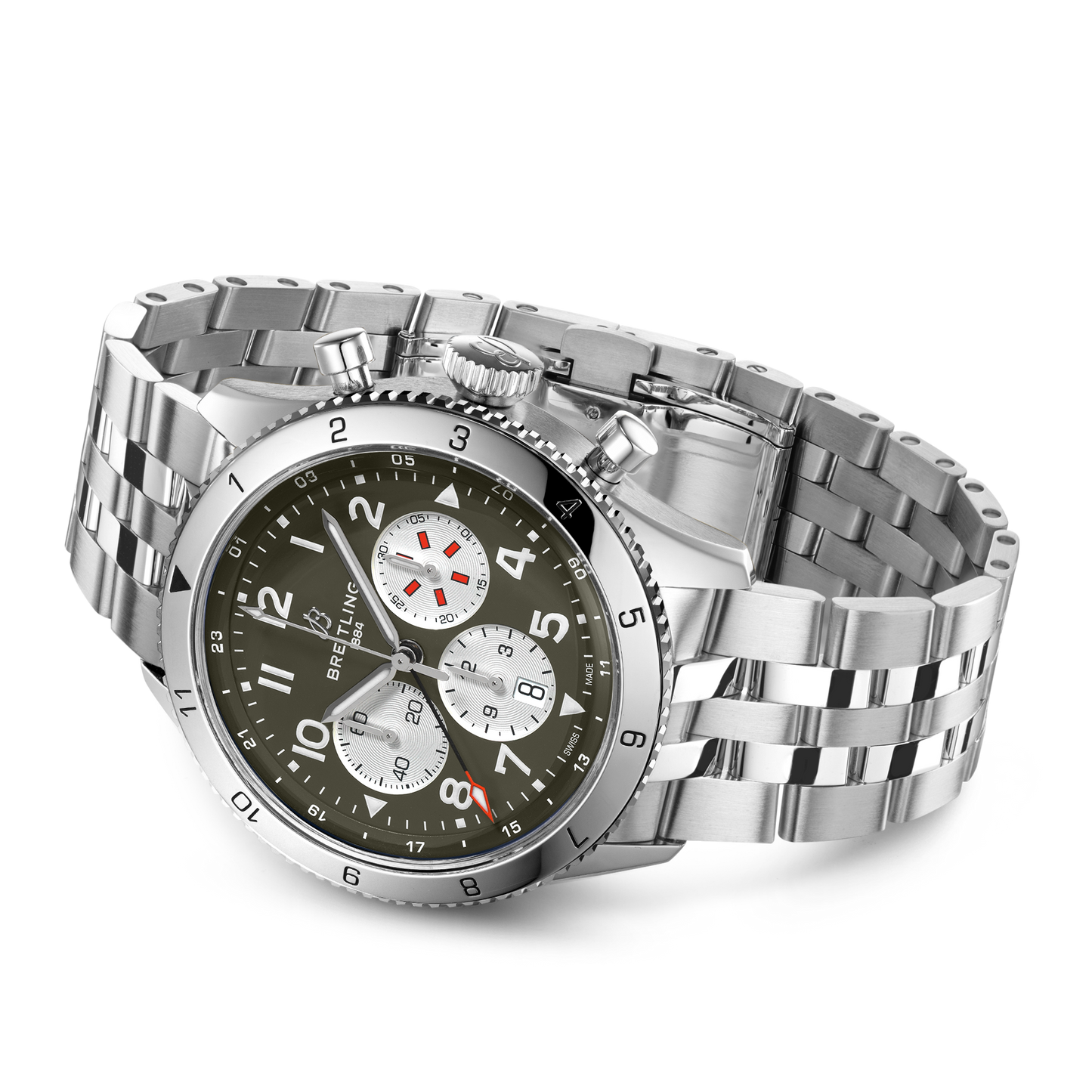 Breitling's Classic AVI Super AVI B04 Chronograph GMT 46 Curtiss Warhawk with Grey Dial