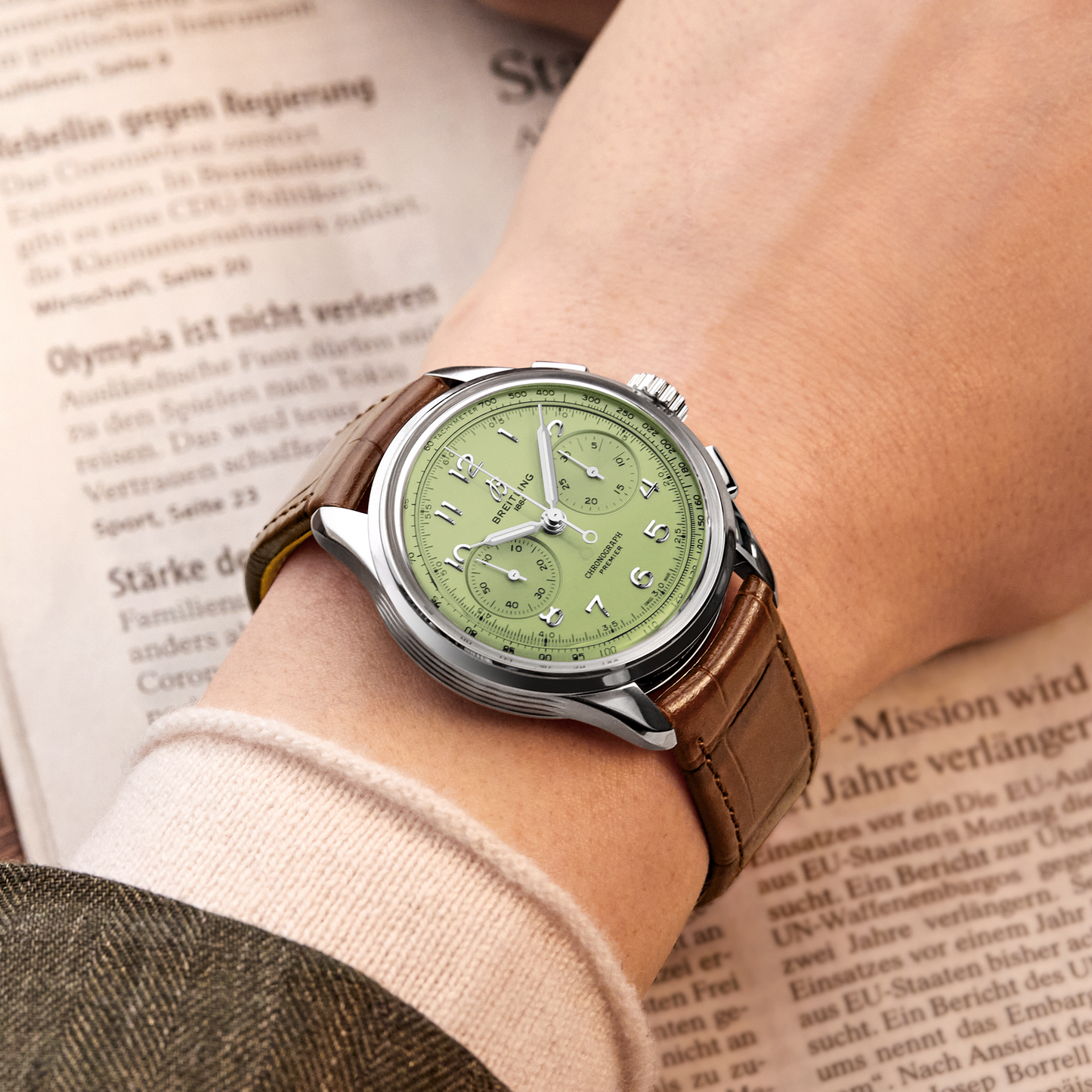 Breitling's Premier B09 Chronograph 40 with Green Dial