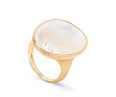 Marco Bicego's 18K Yellow Gold Lunaria Mother-of-Pearl Cocktail Ring