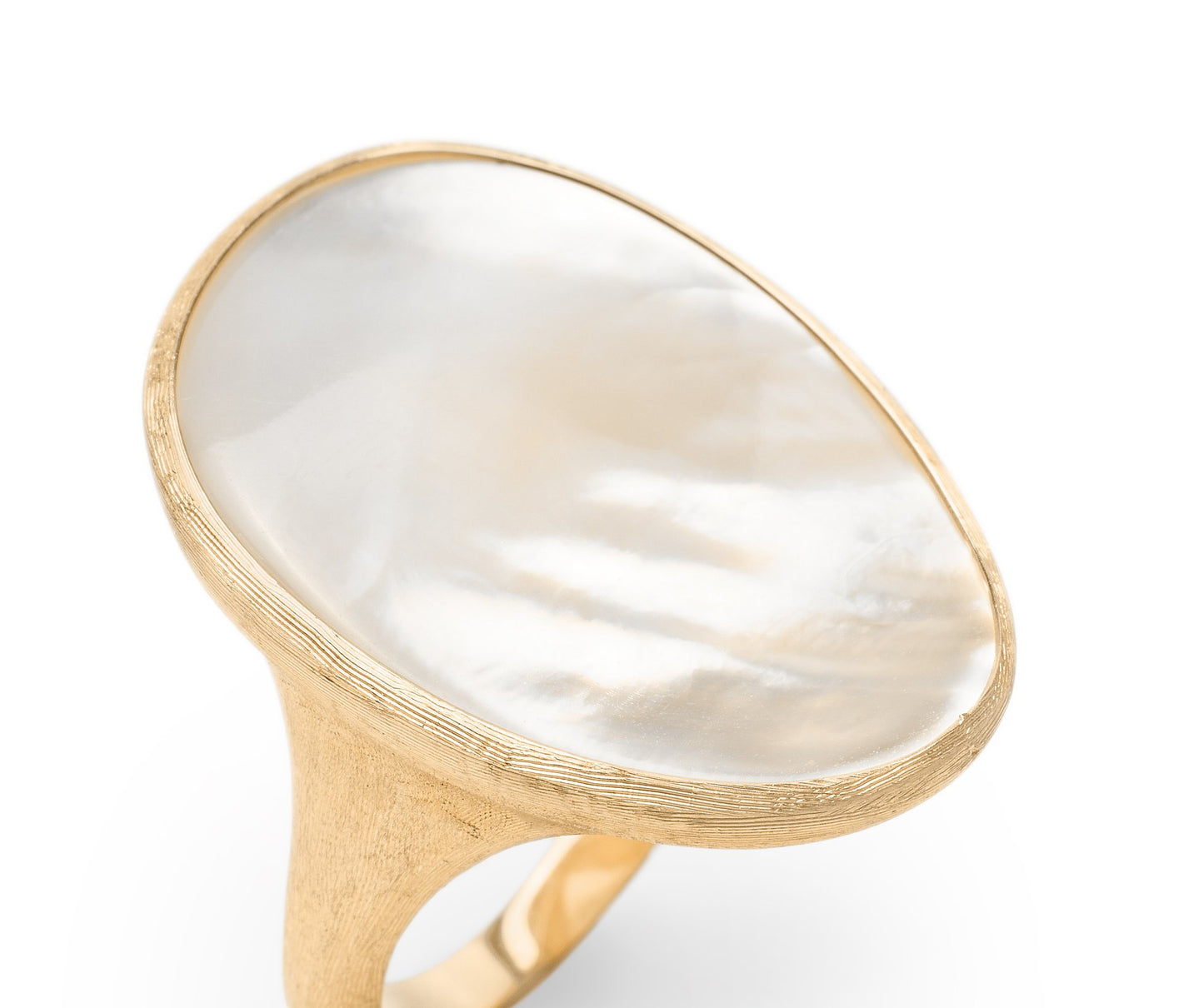 Marco Bicego's 18K Yellow Gold Lunaria Mother-of-Pearl Cocktail Ring