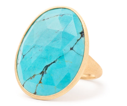Marco Bicego's 18K Yellow Gold Lunaria Color Mexican Turquoise Ring