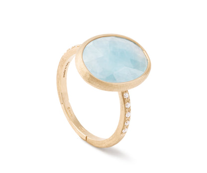 Marco Bicego's 18K Yellow Gold Siviglia Aquamarine & Diamond Ring