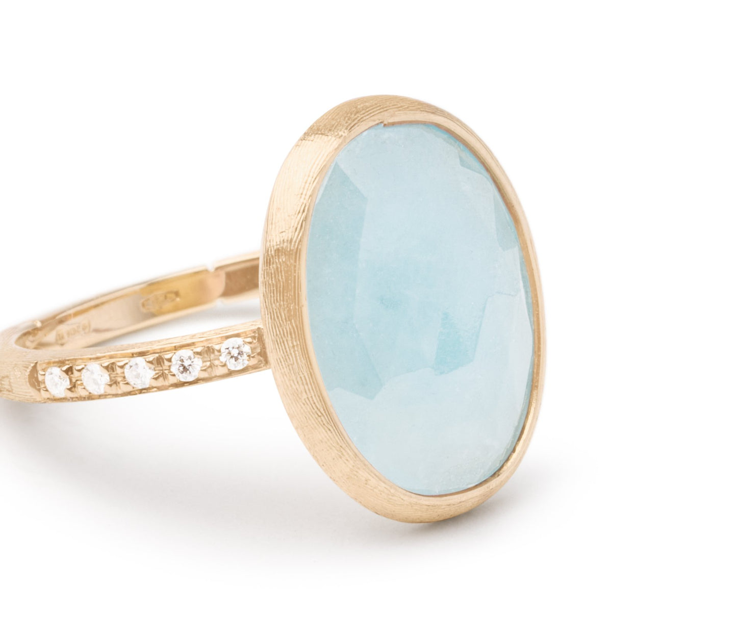 Marco Bicego's 18K Yellow Gold Siviglia Aquamarine & Diamond Ring