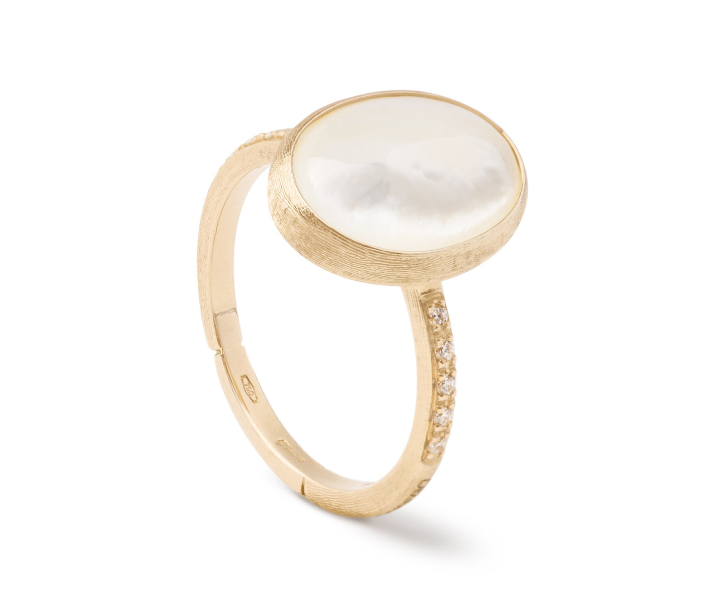 Marco Bicego's 18K Yellow Gold Siviglia Mother-of-Pearl & Diamond Ring