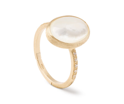 Marco Bicego's 18K Yellow Gold Siviglia Mother-of-Pearl & Diamond Ring