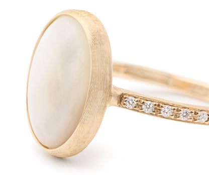 Marco Bicego's 18K Yellow Gold Siviglia Mother-of-Pearl & Diamond Ring