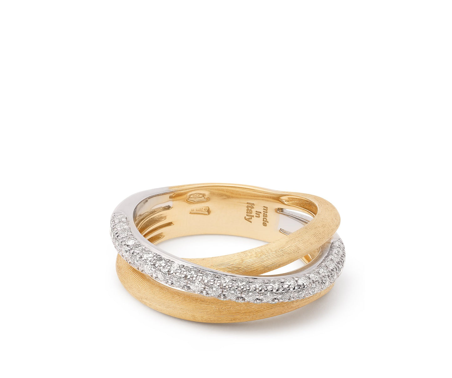 Marco Bicego's 18K Two-tone Jaipur Link Three-strand Diamond Ring