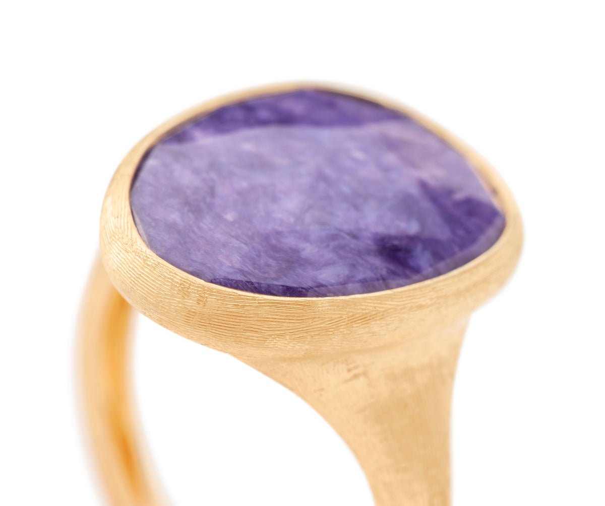 Marco Bicego's 18K Yellow Gold Lunaria Charoite Ring