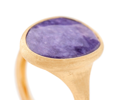 Marco Bicego's 18K Yellow Gold Lunaria Charoite Ring