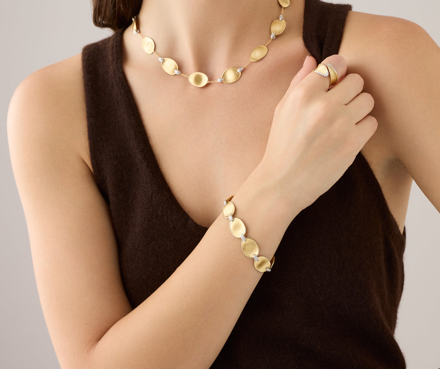 Marco Bicego's 18K Two-tone Lunaria Twist Diamond Ring