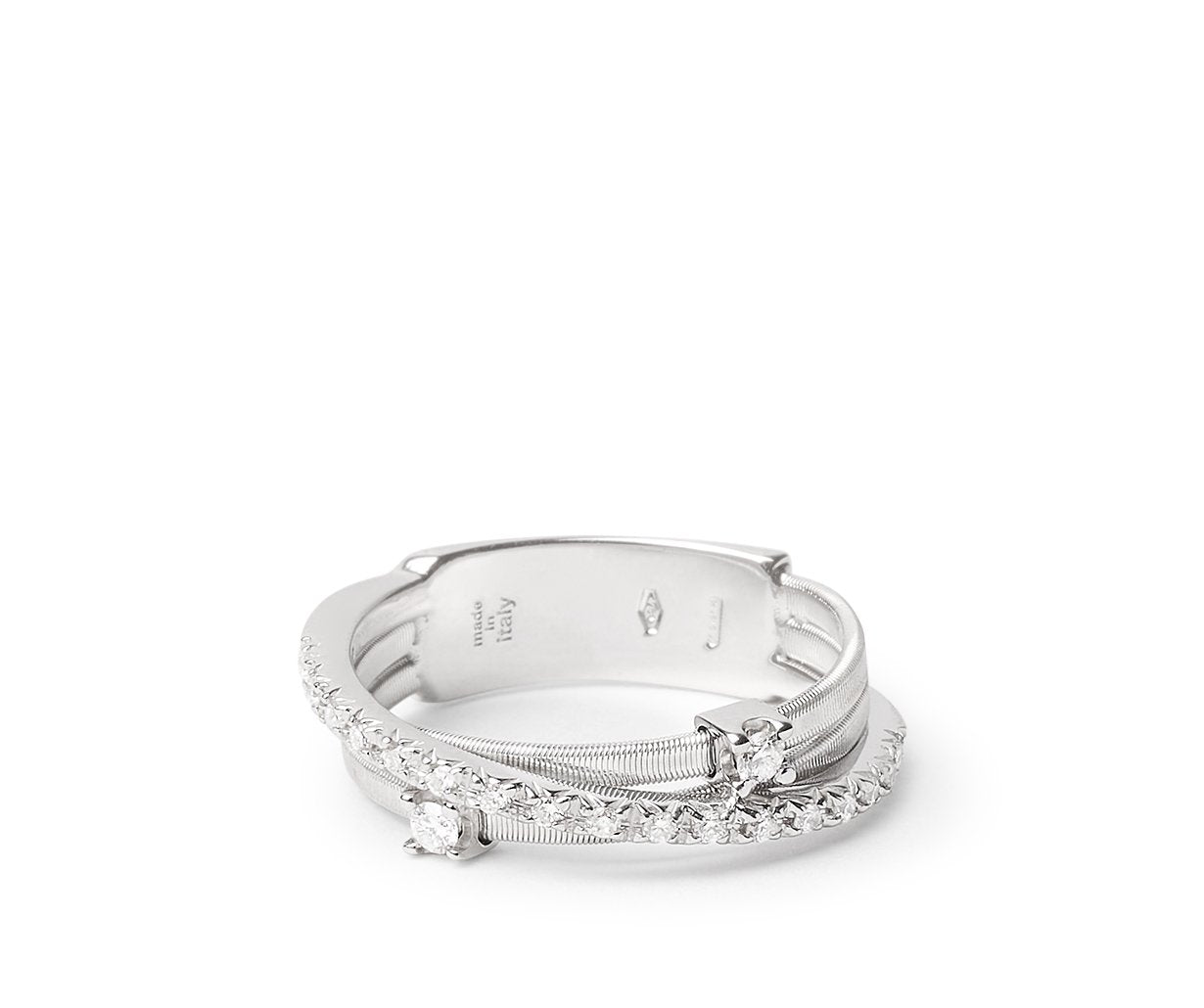 Marco Bicego's 18K White Gold Goa Three-row Diamond Ring