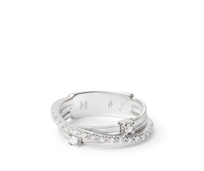 Marco Bicego's 18K White Gold Goa Three-row Diamond Ring