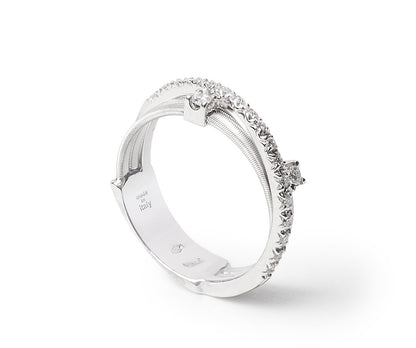 Marco Bicego's 18K White Gold Goa Three-row Diamond Ring