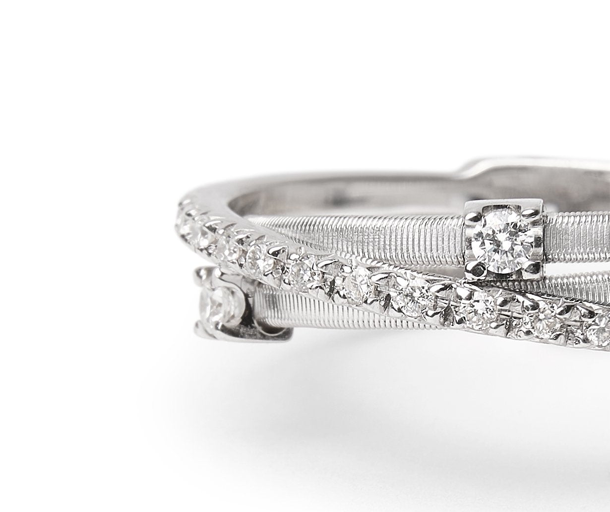 Marco Bicego's 18K White Gold Goa Three-row Diamond Ring