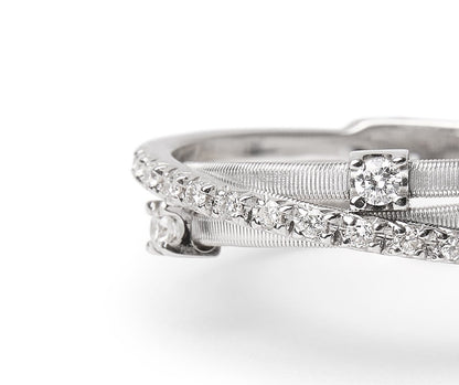 Marco Bicego's 18K White Gold Goa Three-row Diamond Ring