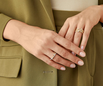 Marco Bicego's 18K White Gold Goa Three-row Diamond Ring