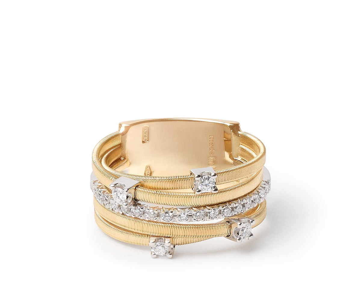 Marco Bicego's 18K Two-tone Goa Five-row Diamond Ring