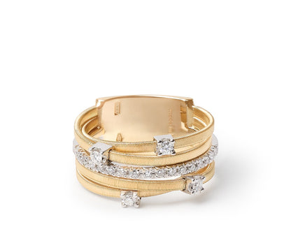 Marco Bicego's 18K Two-tone Goa Five-row Diamond Ring