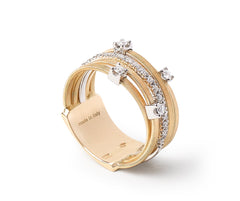 Marco Bicego's 18K Two-tone Goa Five-row Diamond Ring