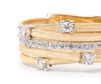 Marco Bicego's 18K Two-tone Goa Five-row Diamond Ring