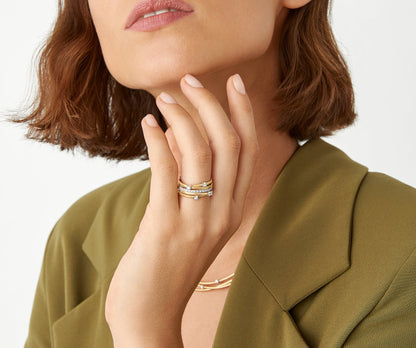 Marco Bicego's 18K Two-tone Goa Five-row Diamond Ring