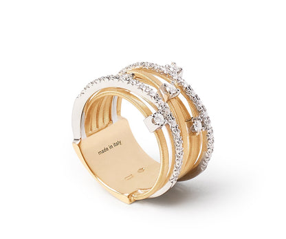 Marco Bicego's 18K Two-tone Goa Seven-row Diamond Ring