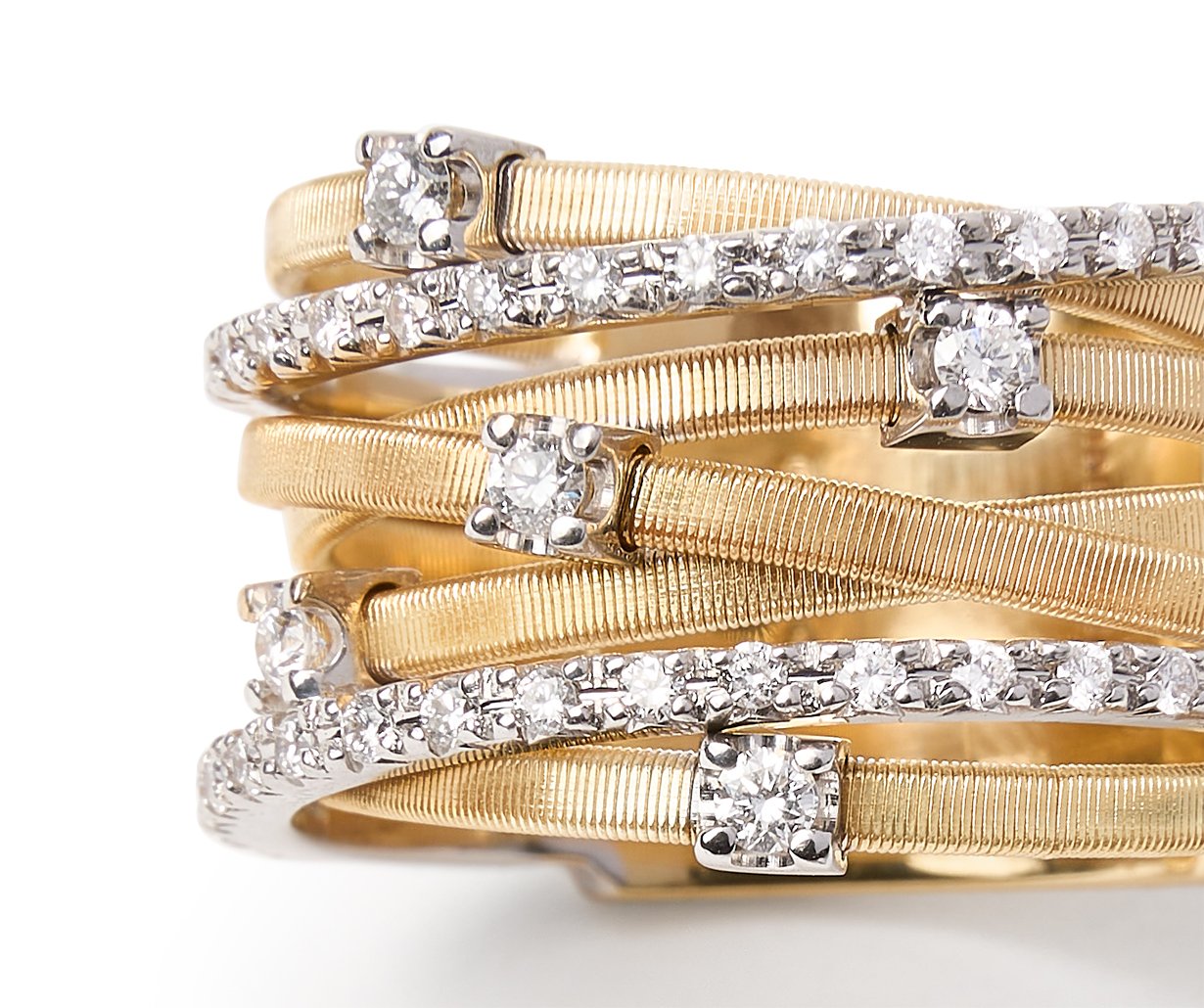 Marco Bicego's 18K Two-tone Goa Seven-row Diamond Ring