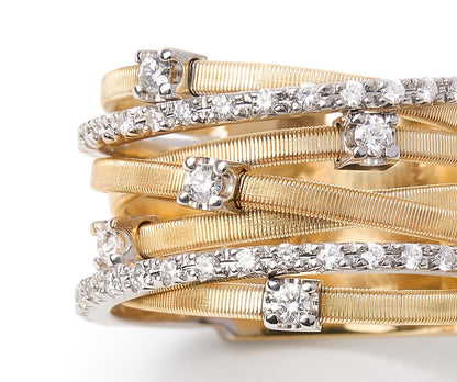Marco Bicego's 18K Two-tone Goa Seven-row Diamond Ring