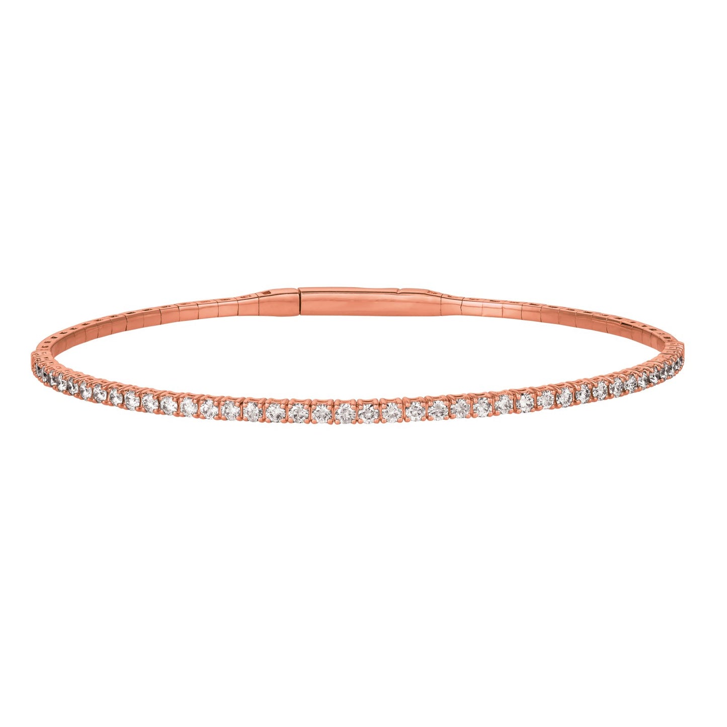 Morris & David's 14K Rose Gold 3-carat Diamond Flex Bangle