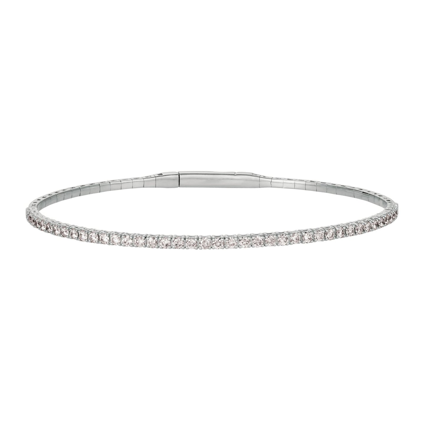 Morris & David's 14K White Gold 3-carat Diamond Flex Bangle