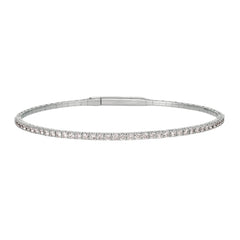 Morris & David's 14K White Gold 3-carat Diamond Flex Bangle
