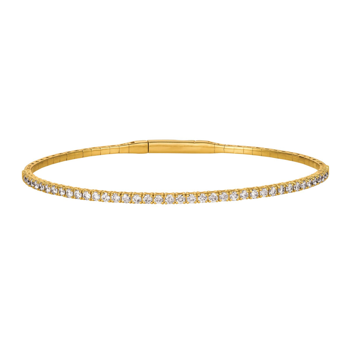 Morris & David's 14K Yellow Gold 1-carat Diamond Flex Bangle
