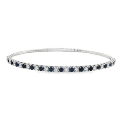 Morris & David's 14K White Gold Sapphire & Diamond Flex Bangle