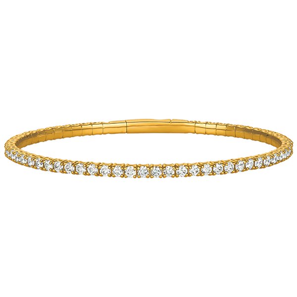 Morris & David's 14K Yellow Gold 3-carat Diamond Flex Bangle