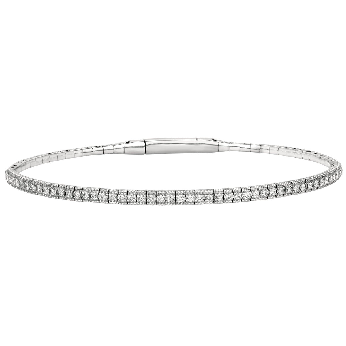 Morris & David's 14K White Gold 0.5-carat Diamond Flex Bangle