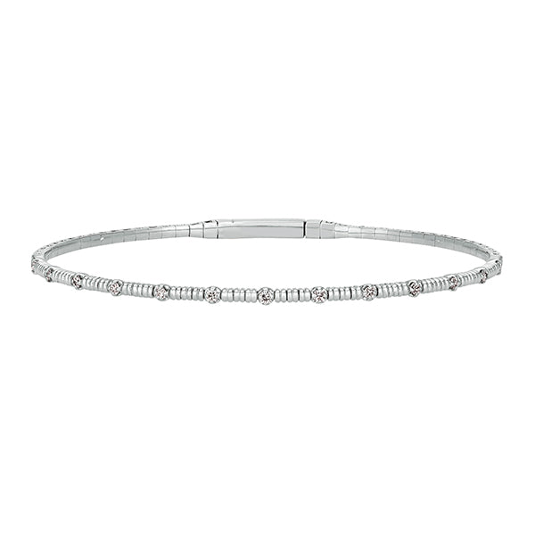 Morris & David's 14K White Gold 0.25-carat Diamond Flex Bangle