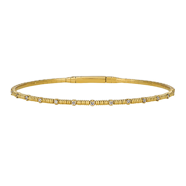 Morris & David's 14K Yellow Gold 0.25-carat Diamond Flex Bangle