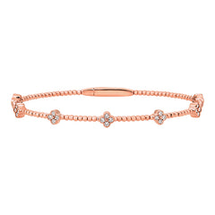 Morris & David's 14K Rose Gold Diamond Clover Flex Bangle