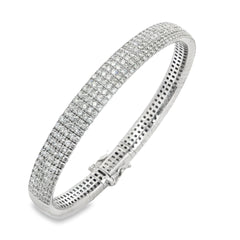 Morris & David's 14K White Gold Five-row Diamond Flex Bangle